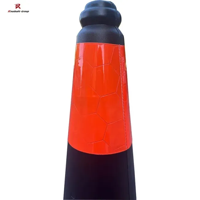 100cm Traffic Cones Israel PE Rubber Black Orange Warning Reflective Road Cones