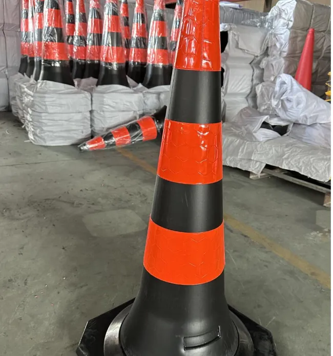 100cm Traffic Cones Israel PE Rubber Black Orange Warning Reflective Road Cones
