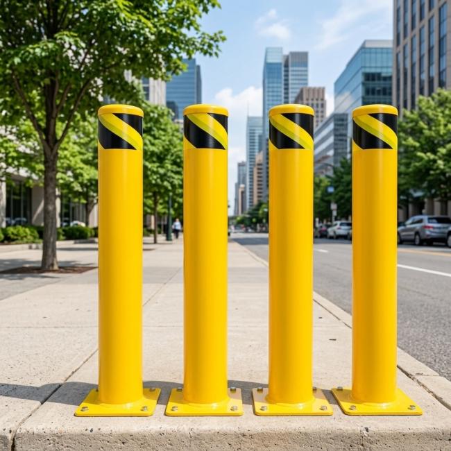 Close-up of Roadsafe warning post reflective surface