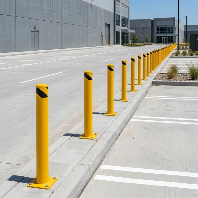 Roadsafe traffic warning post installation view