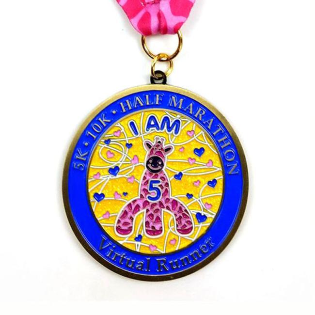 Custom Kids Medal_5K 10K Half Marathon Virtual Event