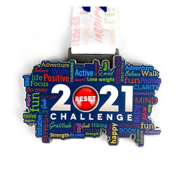 Reset Challenge Virtual Run Medal with LED Lighting