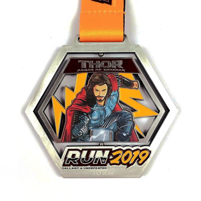 Spinning Superhero Thor Medal_Virtual Run