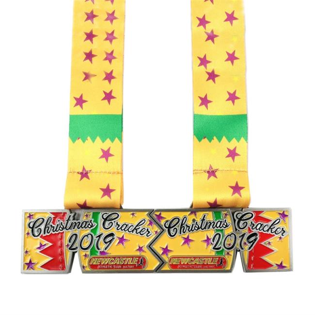 Custom Christmas Cracker Interlocking Running Medal