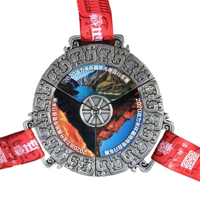 Customized Cycling Challenge Interlocking Medal - 3 Stations