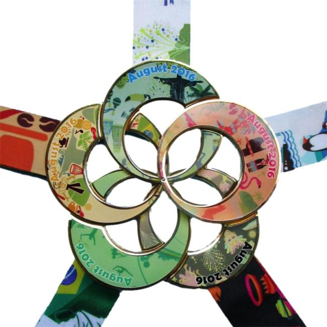 Personalized Virtual City Run Series Interlocking Medal - 5 Events