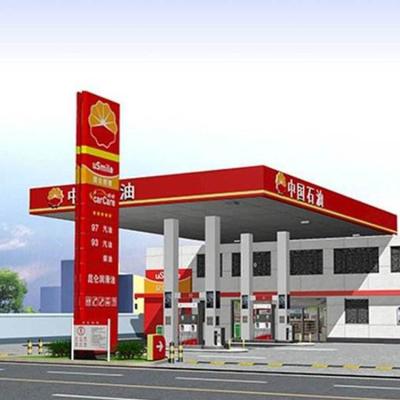 China GB Gas Station Awnings Punching Petrol Bunk Canopy Painted Customized for sale
