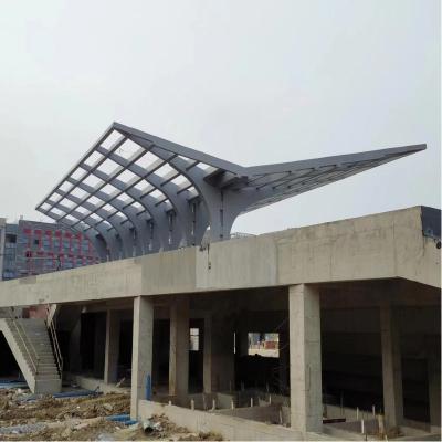 China Prefabricated Portal Steel Structure Roof Logo Architectural Form Design for sale
