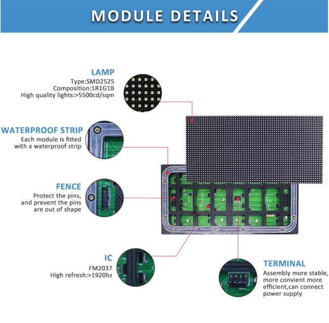 Outdoor P6 LED display in commercial setting