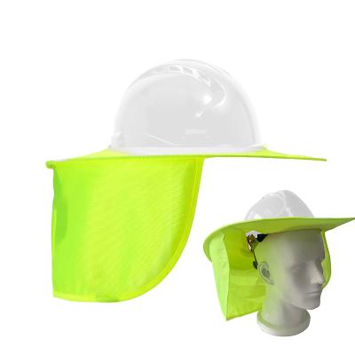 China Lime and Orange High Visibility Sun Protection Helmet Curtain for Breathable Sunshade for sale