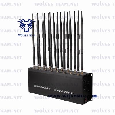 China Full Bands Adjustable Cell Phone Signal Jammer 16 Antennas GPS WIFI 3G 4G 5G for sale