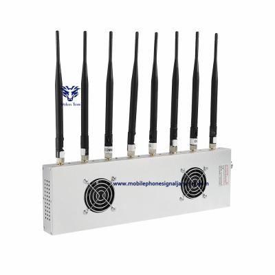 China 70W 7 channels Cell Phone Signal Jammer High Power GSM 3G 4G 5G Jamming Range 100 Meters for sale