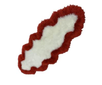 China Imitation Washable Sheepskin Rugs Dyed White Red for sale