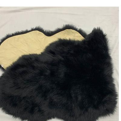 Chine Plancher chaise en peau de mouton noire coussin pour salon canapé OEM à vendre