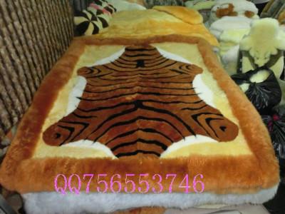 China Tiger Sheepskin Throw Blanket Rug For Sofa Queen Size for sale