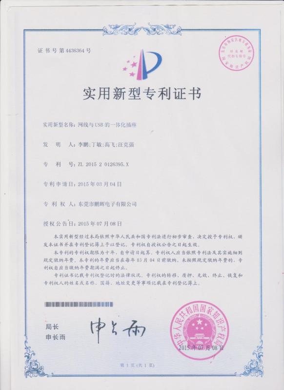 PATENT STANDARD - Dongguan Penghui Electronics Co., Ltd.