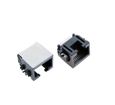 China SMD Rj45  / Low Profile RJ45 Jack , Rj45 Phone Jack With Sinking Plate High 8.6 mm for sale