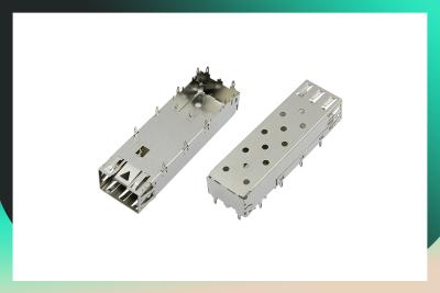 China Through Hole SFP Module Connector 1489779-1 With Metal EMI Without Light Pipe Solder Type for sale