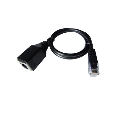 China Male To Female RJ45 Extension Cable With Panel Mount for sale