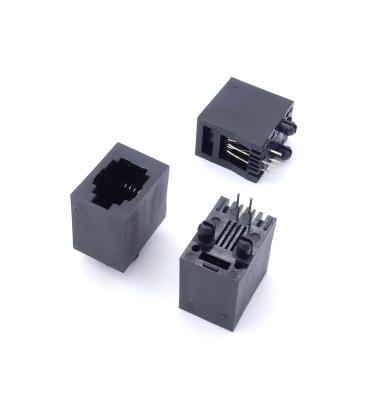 China Plastic Top Inlet 5224 Vertical 4P4C RJ11 Female Connector For Telephone for sale