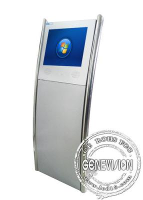 China Android Touchscreen Wifi Digital Signage, Floorstanding Silver LCD Advertising Stand for sale
