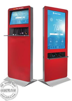 China Floor standing Android OS wifi touch Kiosk Digital Signage LCD ad player / mobile phone charging station for sale