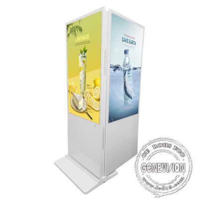 China Floor Standing Advertising Kiosk 65 Inch With Dual Sides Cases for sale