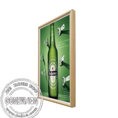 China Android Media Player Wooden Frame Lcd Signage Picture Video Display for sale