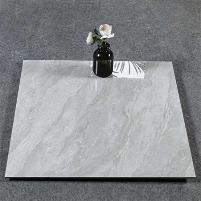 China Stone Imitation Texture Porcelain Glossy Tile Marble Slab Tile 600x600mm for sale