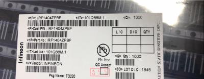 Китай IRF1404ZPBF N Канальный транзистор 180A 200W HEXFET FET MOSFET продается