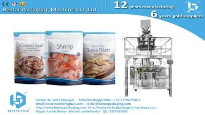 China Doypack machine for zipper bag packing frozen fish 250g for sale