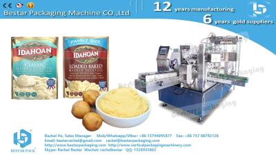China Mashed potato very viscous products flat pouch packaging machine with Bestar DIY screw pump for sale