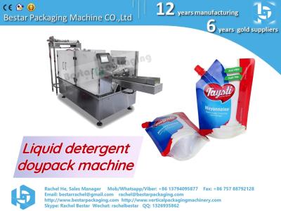 China How to pack liquid detergent in a vertical bag with a nozzle for sale