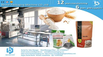 China Automatic premade bag packing machine for 450g flour, ziplock pouch, dust collect device for sale
