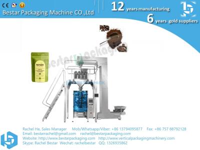 China Fully automatic real bean coffee packing machine with 4-heads linear weigher for sale