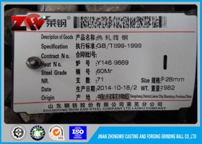 China El ISO aprobó la bola de acero forjada, bolas de pulido forjadas estándar del acero de AISI para el molino de bola en venta