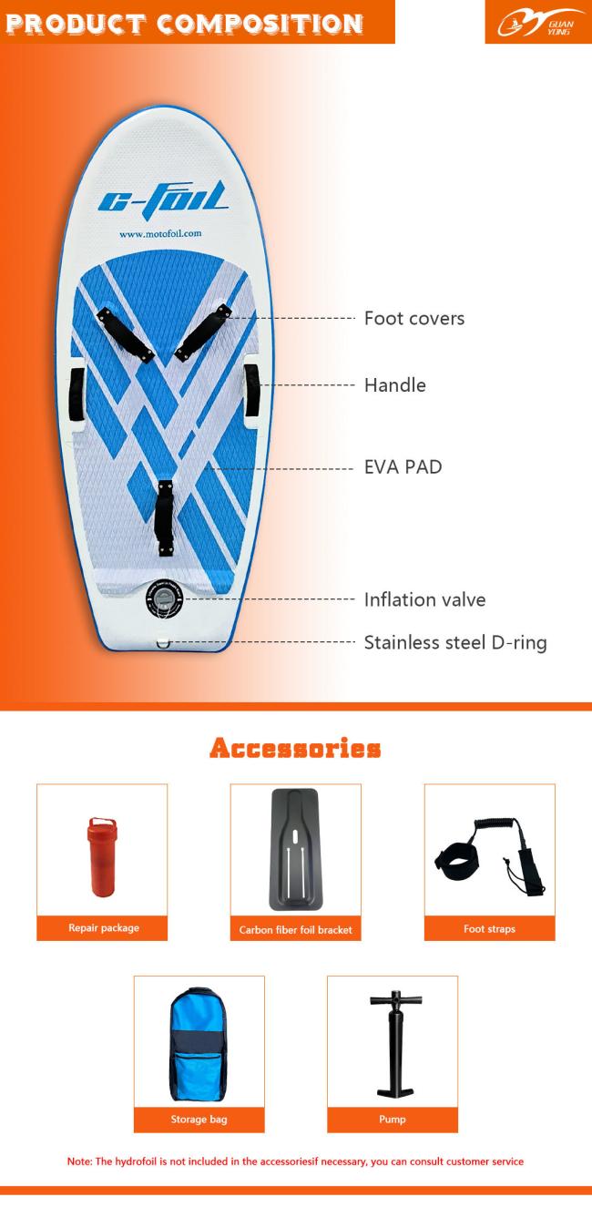 Technical details and accessories of inflatable paddleboard