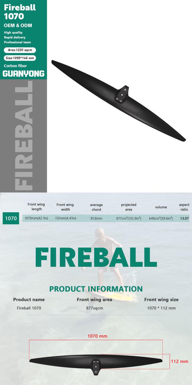 AXIS Fireball 1070 ULTRA High Modulus Carbon Front Wingfoil in action