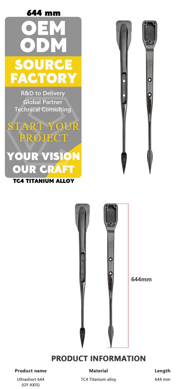 Titanium fuselage hydrofoil hardware for water sports - CNC precision machined components