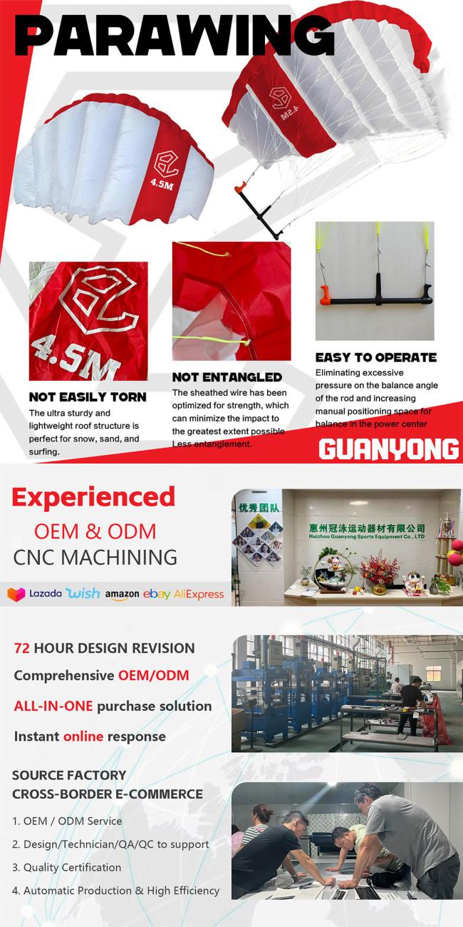 Detailed view of Parawing 4.5M construction and control system