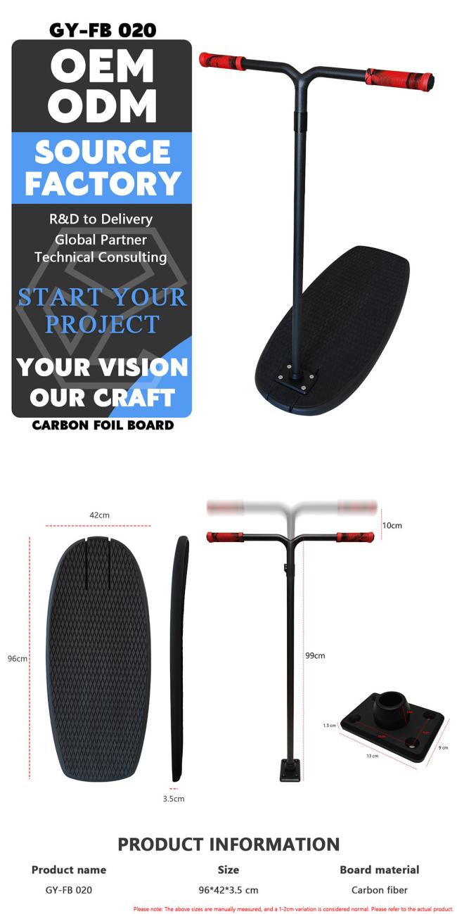 Carbon Fiber Hydrofoil SUP Board in red color showing design and T-handle features