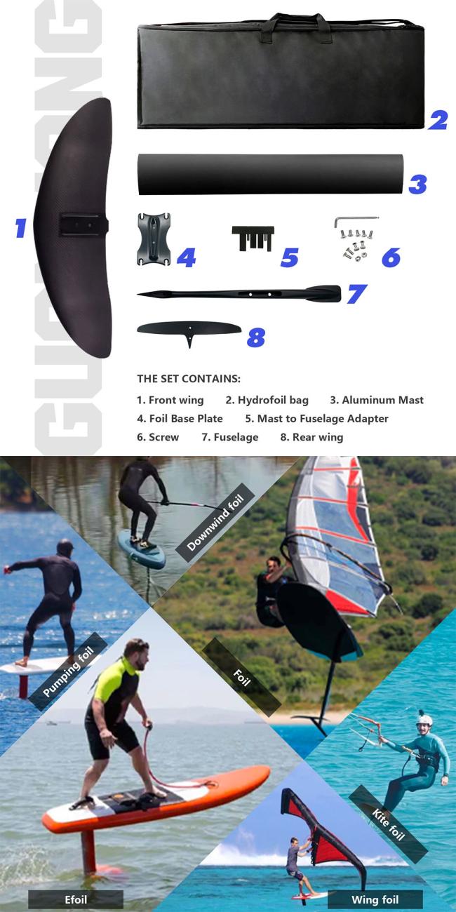 OEM ONS 820 Hydrofoil Ultra-Light Carbon Pumping Foil Surfboard and Windfoil product image