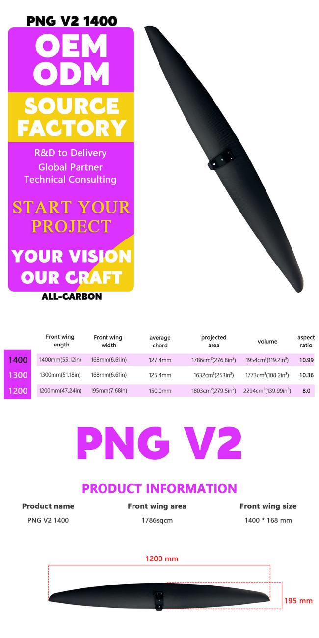 AXIS PNGv2 1400 Carbon Fiber Front Wing Hydrofoil for SUP surfing