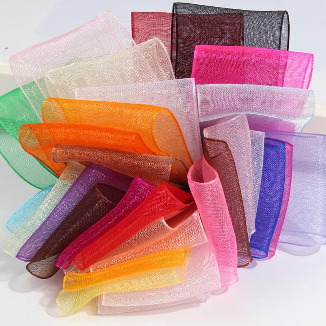 Ribbon roll display showing vibrant color options