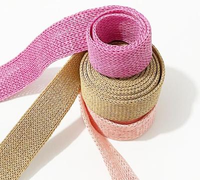 China Pink Wrapping Paper Ribbon Double Layer Hollow Gift Wrap And Ribbon for sale