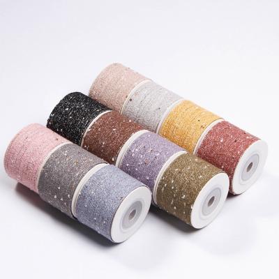 China Double Face Cotton Linen Ribbon 6mm-40mm Custom Ribbon Rolls OEM for sale