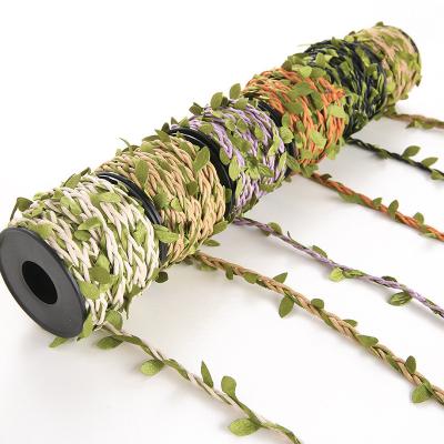 Cina 6 mm nastro decorativo di groppa con foglia 10m corda di filato per artigianato in vendita