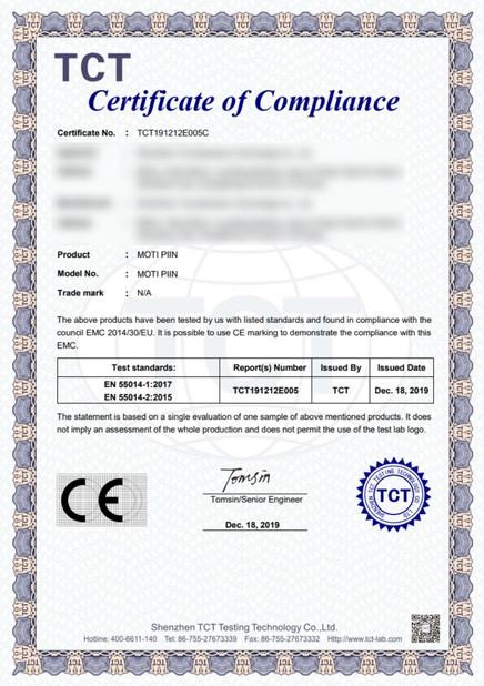 TCT Certificate of Compliance - Changsha Drizzle Technology Co., Ltd.