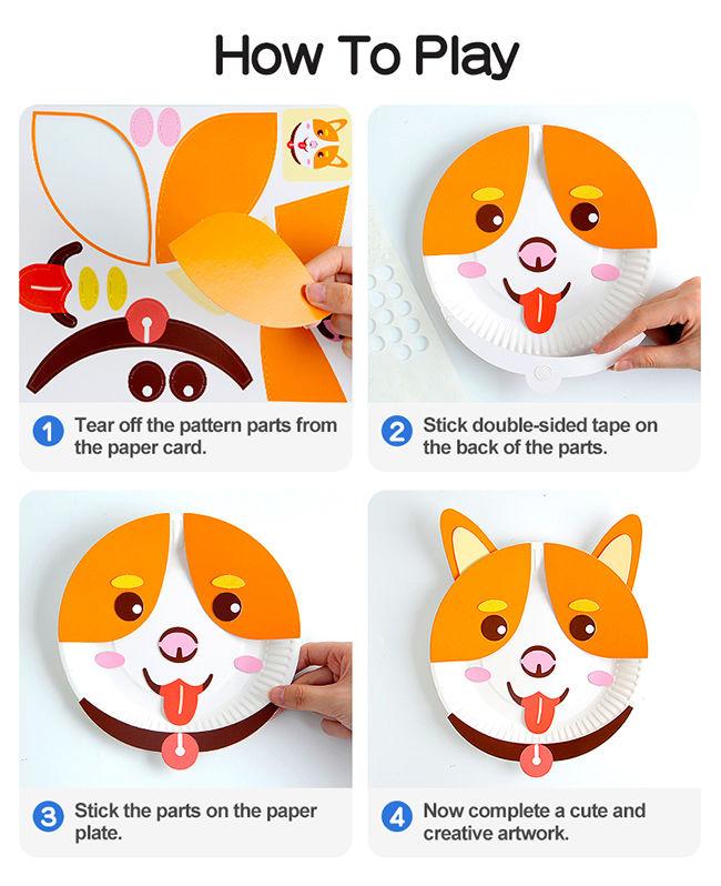 Creative DIY Animal Crafts Paper Plate Kit For Preschool 3-8 Years Kids 5