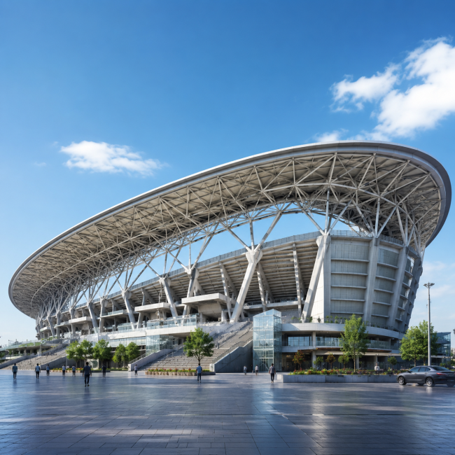 Steel structure stadium showcasing large-span roof design